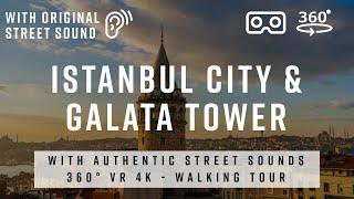 Istanbul City 360 Tour   Turkey | Istiklal Street & Walk to Galata Tower | Authentic Street Sounds