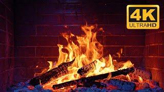  Cozy & Relaxing Night with Fireplace Burning 4K ULTRA HD Video & Crackling Fire Sounds 10 HOURS