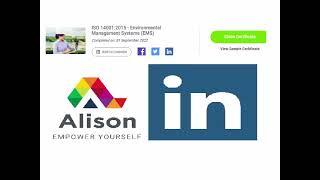 how to add free certificate on LinkedIn from Alison