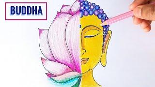 Easy Goutam Buddha Drawing || How to draw Goutam Buddha Easily - Mousumi Zone