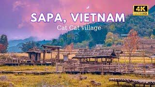 Sapa Vietnam  Vietnam Walking Tour Small Village  Most Beautiful Place in Vietnam  4k video