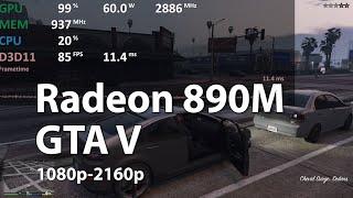 AMD Radeon 890M GTA V Gaming Performance. Gameplay Benchmark Test