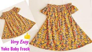 Yoke baby frock cutting and stitching | Baby Frock cutting and stitching