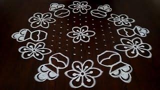 Bhogi Kundala Muggulu designs with 15x8 middle dots/ Sankranthi Muggulu /Easy Pongal Pot rangoli