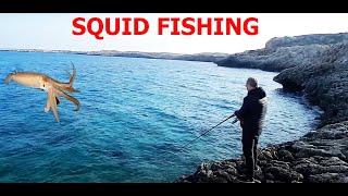 Squid fishing in Cyprus Ayia Napa (Cavo Greco)