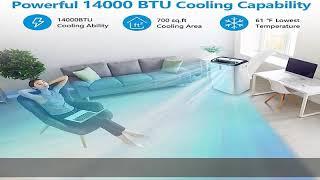 Rintuf 14000 BTU ASHRAE Portable Air Conditioner, Portable AC Cools to 700 Sq.ft Room, AC Unit for