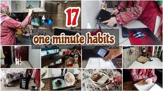 17 ONE-MINUTE Habits For A Tidy & Clutter-Free Home  || 17 ONE-MINUTE Habits For A Neat Home