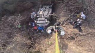 Sonoma County sheriff deputies perform air rescue after car plunges from cliff