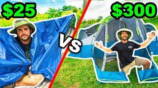 Walmart CHEAP vs EXPENSIVE Budget OVERNIGHT Camping CHALLENGE!!! (Backyard Edition)