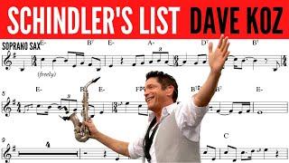 DAVE KOZ [SOPRANO SAX TRANSCRIPTION] SCHINDLER'S LIST