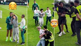  Fans Invaded the Pitch to Takes Selfie with Cristiano Ronaldo during Training Ahead of EUR0 2024