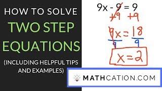 How to Solve Two Step Equations | Mathcation