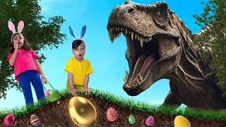 Fun and Educational Dinosaur Video for Kids | Easter Egg Hunt adventure by Atrin and Soren |Dino Egg