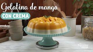 Gelatina de mango con crema