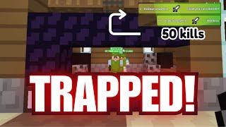 TRAPPING bloxd.io bedwars players in obsidian!