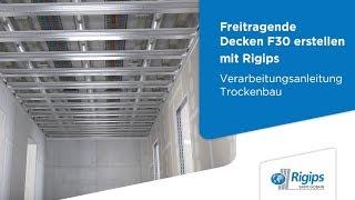 Erstellung/Verarbeitung freitragender Decken F 30 - Rigips Verarbeitung Trockenbau