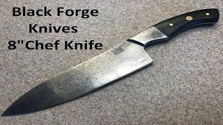 Black forge knives Damascus 8" chef's knife
