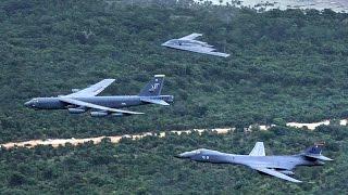 B-1, B-2, B-52 Fly Together In A Massive Show Of Force – Integrated Bomber Operation