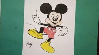 how to draw a mickey mouse easy drawing art channel 20k