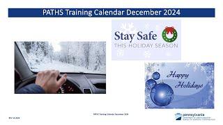 PA Dept. of Labor & Industry - PATHS Monthly Training - December 2024