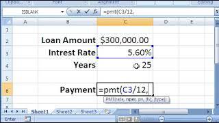 Excel: The PMT function to calculate loan payments