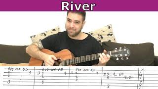 Fingerstyle Tutorial: River (Joni Mitchell) - Guitar Lesson w/ TAB