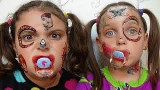 Bad Baby Face Tattoo Fail Victoria & Annabelle Toy Freaks Family (reuploaded)