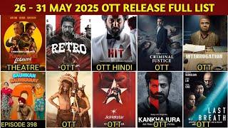 This Week 26 - 31 May OTT Release Movies & Web Series | Hit 3 Hindi OTT | Retro Hindi OTT | Netflix