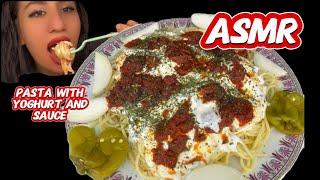 ASMR | EATING SOUNDS | Pasta with yoghurt and sauce mukbang asmr food