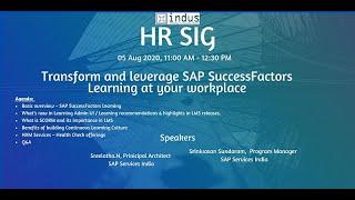 Transform & Leverage SAP SuccessFactors  Learning at your workplace