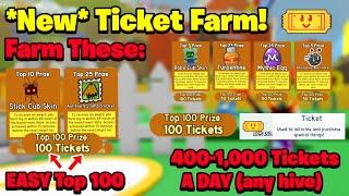 *New* OP Ticket Farm! 400-1,000 Tickets A DAY With New Leaderboards!! (Bee Swarm Simulator)