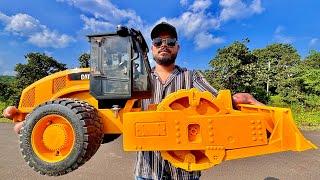 The Big Construction King | CAT Soil compactor | Automatic Roller | Die Cast Bruder |