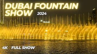 Dubai Fountain Show 2024 (Full Evening Show 4k) | Arabic Song #dubai #burjkhalifa