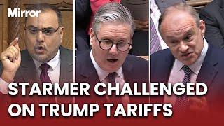 Keir Starmer responds to FIERY Trump tariff warning in heated PMQs