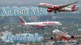 The new Air India Airbus A350 in action from Chennai, India.