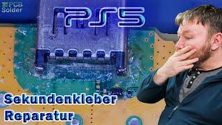 PS5 HDMI Port und die Sekundenkleber Profi-Reparatur! Richten wir es | PCB Solder Berlin