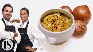 French Onion Soup in a Michelin French Restaurant with Oliver Piras and Alessandra Del Favero