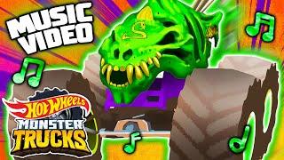 Official Monster Truck MUSIC VIDEO  | “Fossil Fury” ft. Skelesaurus!  | Hot Wheels Monster Trucks