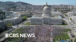 Videos show “Hands Off” rallies protesting Trump, Musk