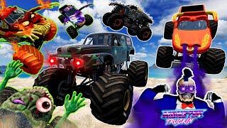 Monster Jam INSANE Racing, Freestyle and High Speed Jumps #72 | BeamNG Drive | Grave Digger