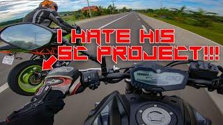 YAMAHA MT-07 & KTM RC 390 RIDE | LOUD SC PROJECT EXHAUST! NOT GOOD!!!