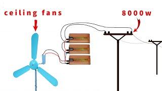 how to turn ceiling fan into a 220v 8000w windmill generator