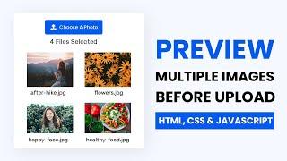 Preview Multiple Images Before Upload Using Javascript | With Source Code