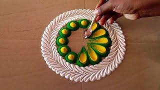 simple rangoli design. Festival rangoli design. Diwali rangoli. satisfying video.