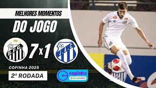 SANTOS 7X1 JACIOBÁ | MELHORES MOMENTOS | GOLS DA  COPINHA 2025 - COPA SP JR