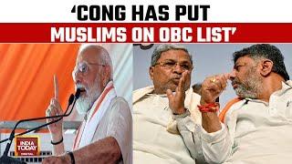 PM Modi Slams Congress Over Muslim Quota Move Says Cong Has Put Muslims On OBC List