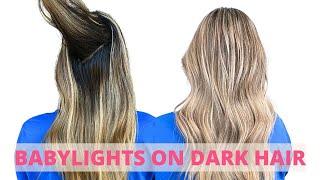 Blonde Highlights on Dark Hair: Platinum Card Babylight Transformation #blondehighlights