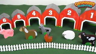 Teach Toddlers Farm Animal Names with Stackable Toy Barns!