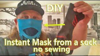 DIY Instant Face Mask from a Sock no sewing