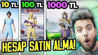 10 TL VS 3000 TL UCUZ ORTA PAHALI HESAP SATIN ALMA - PUBG Mobile GGŞA